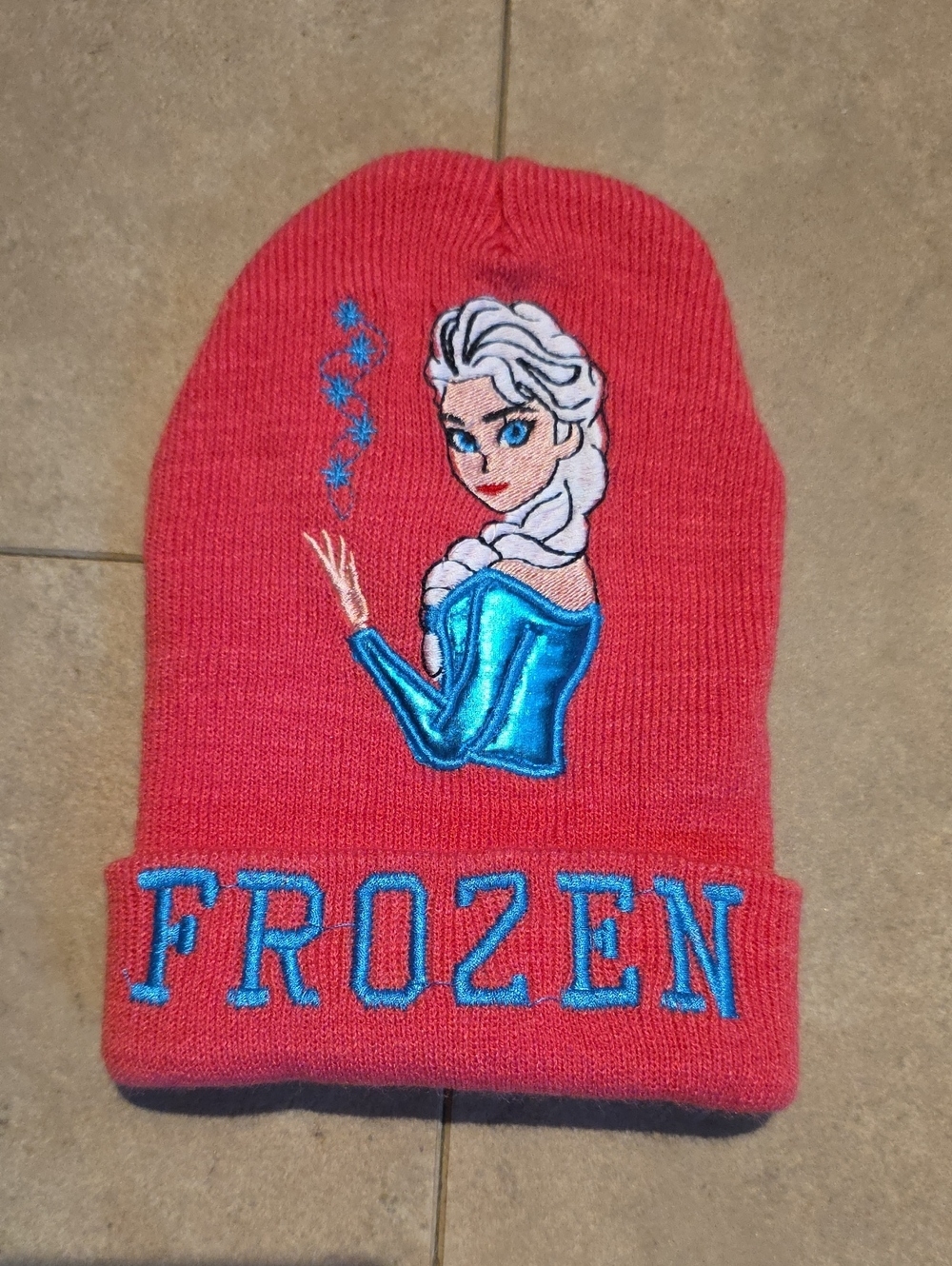 Girls' Frozen Elsa Pink Knit Beanie